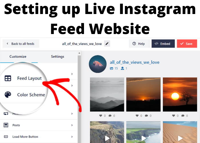 Setting up Live Instagram Feed Website