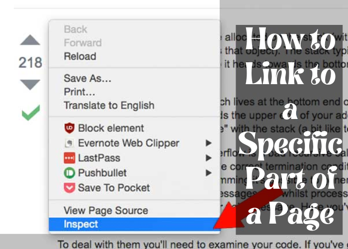 How to link to a specific part of a page