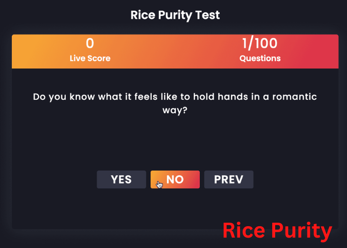 Rice Purity Test Score Meaning